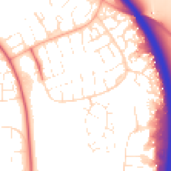 Daytime road noise heatmap for SN3 5EQ