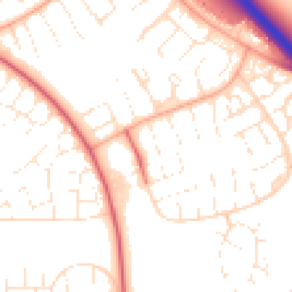 Daytime road noise heatmap for SN3 5FA