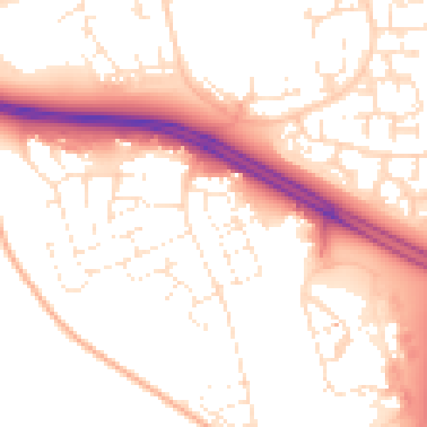 Daytime road noise heatmap for SN3 6BF