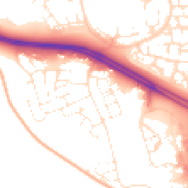 Daytime road noise heatmap for SN3 6BG