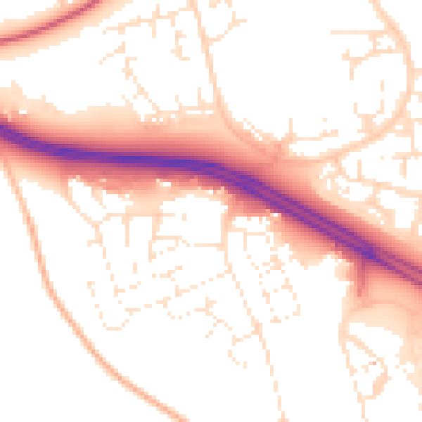 Daytime road noise heatmap for SN3 6BH