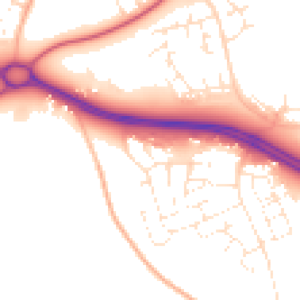 Daytime road noise heatmap for SN3 6BP