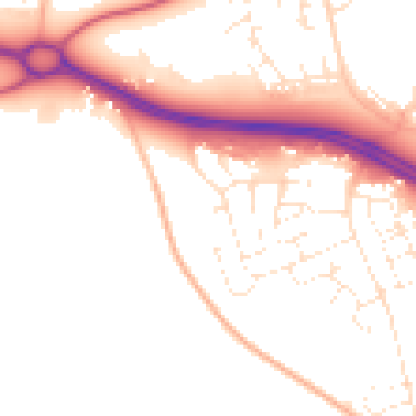 Daytime road noise heatmap for SN3 6DB