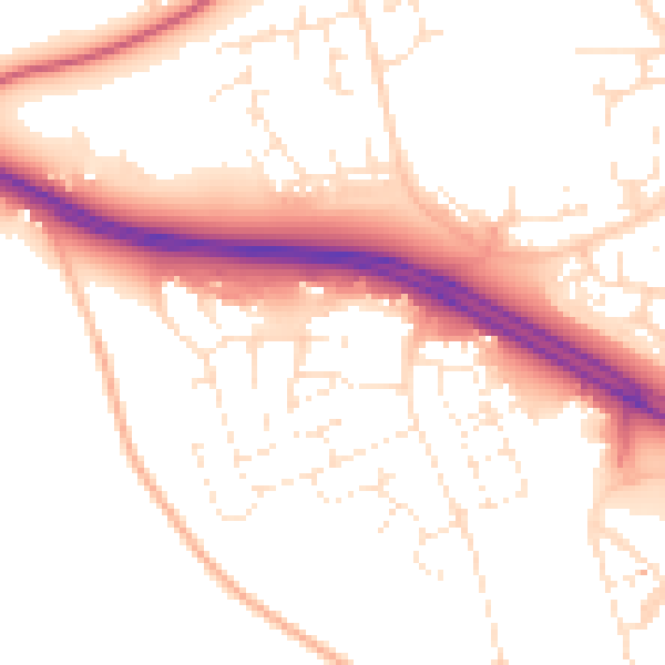 Daytime road noise heatmap for SN3 6DH