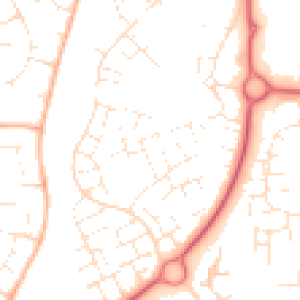 Daytime road noise heatmap for SN3 6DN
