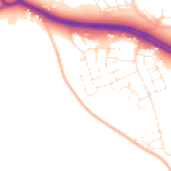 Daytime road noise heatmap for SN3 6EE