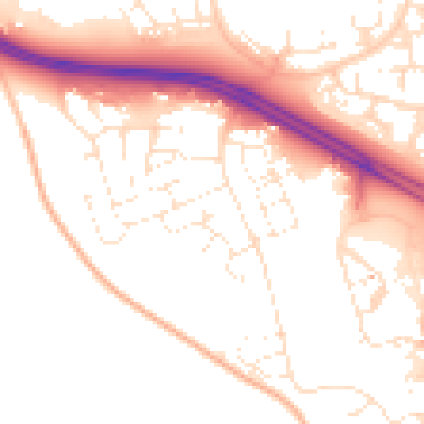 Daytime road noise heatmap for SN3 6EG