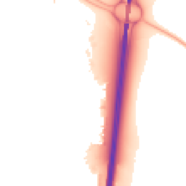 Night-time road noise heatmap for SN3 6FB