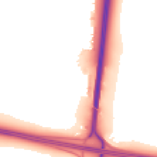 Night-time road noise heatmap for SN3 6FW