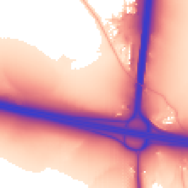 Daytime road noise heatmap for SN3 6GF