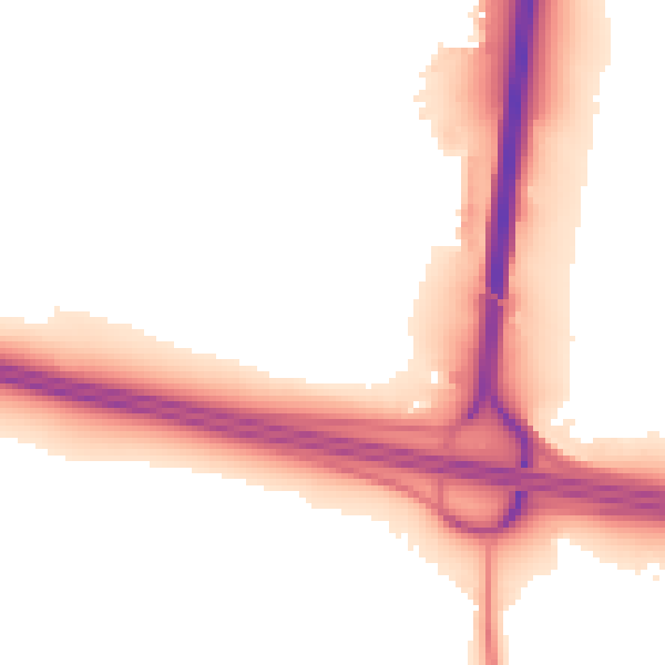 Night-time road noise heatmap for SN3 6GF