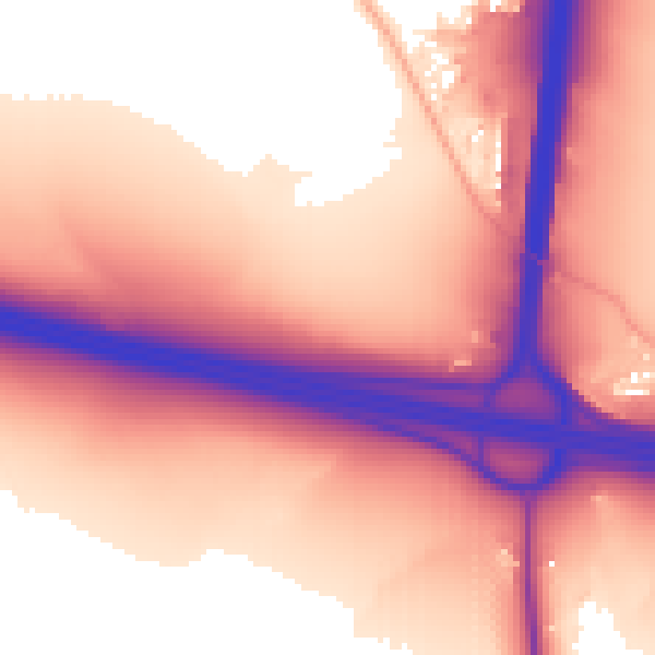 Daytime road noise heatmap for SN3 6GG