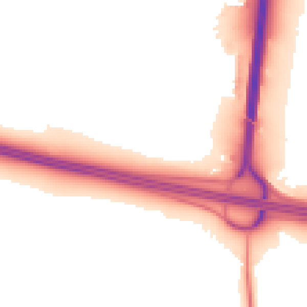 Night-time road noise heatmap for SN3 6GG