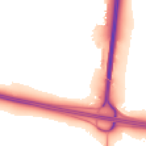 Night-time road noise heatmap for SN3 6GJ