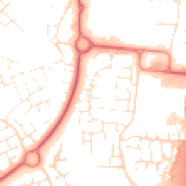 Daytime road noise heatmap for SN3 6JF