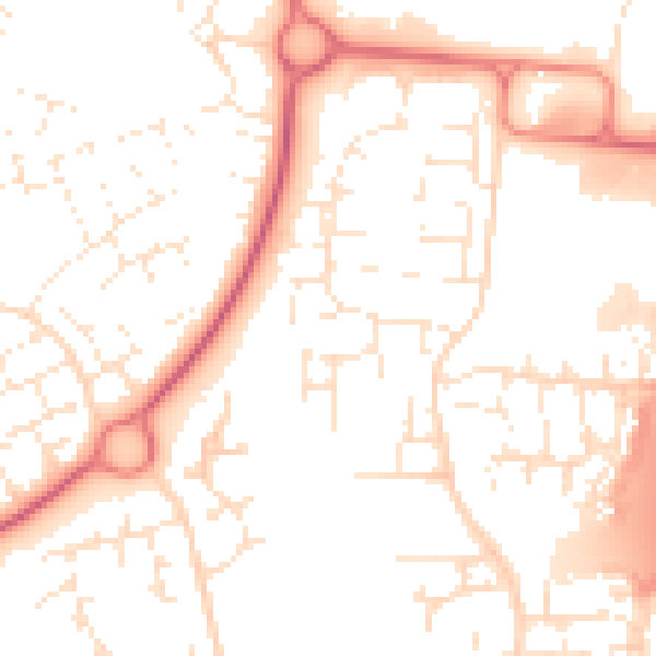 Daytime road noise heatmap for SN3 6JL