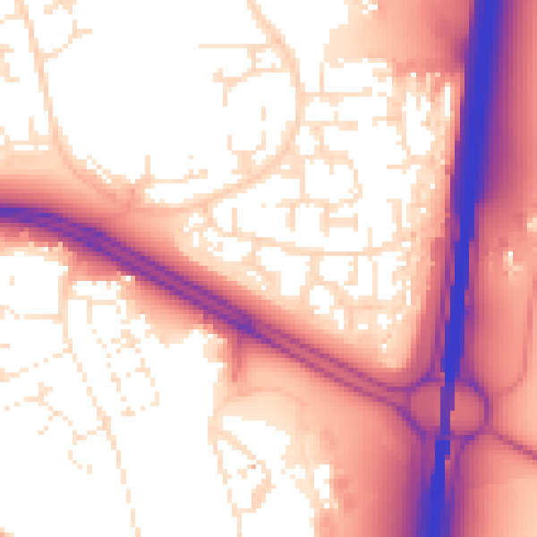 Daytime road noise heatmap for SN3 6NH