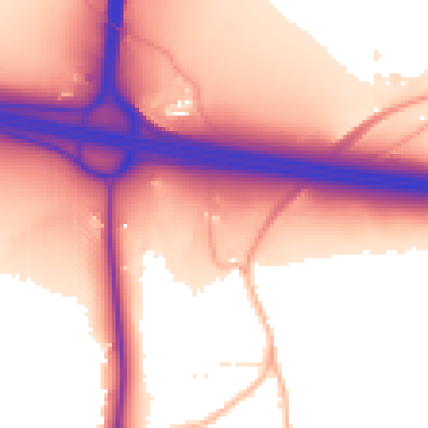 Daytime road noise heatmap for SN4 0EX