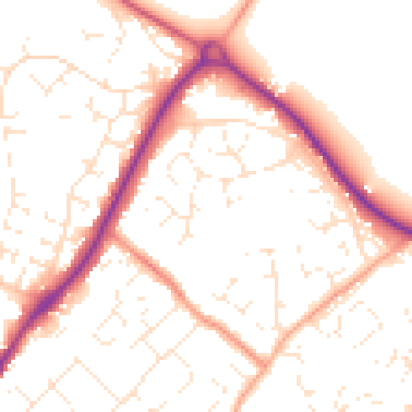 Daytime road noise heatmap for SN4 8JX