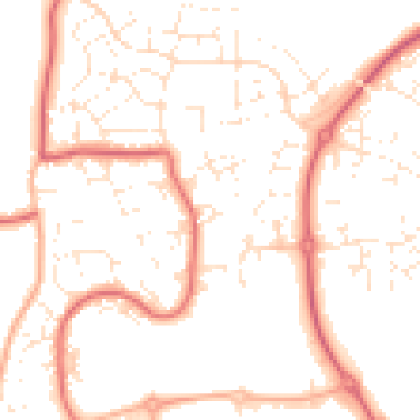 Daytime road noise heatmap for SN5 5AW