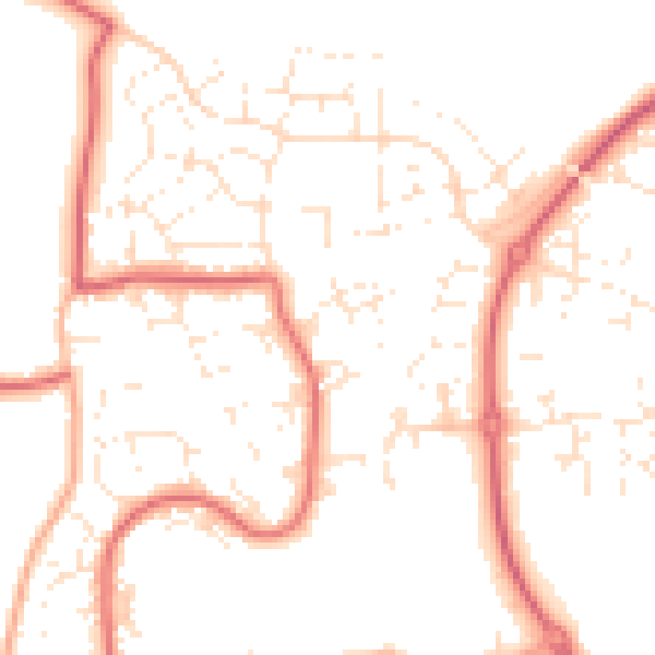 Daytime road noise heatmap for SN5 5AZ