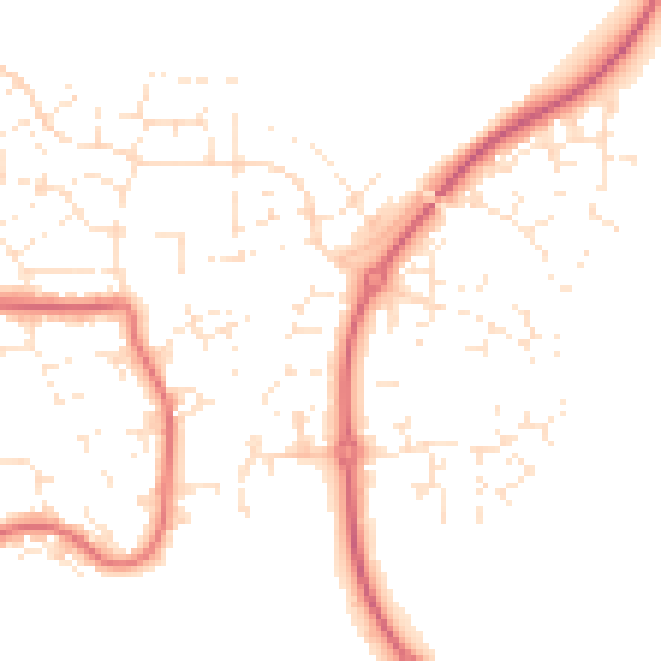 Daytime road noise heatmap for SN5 5BH