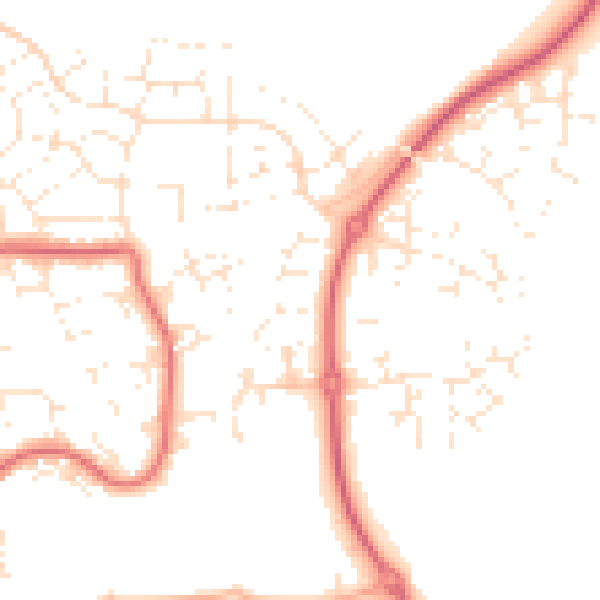 Daytime road noise heatmap for SN5 5BQ