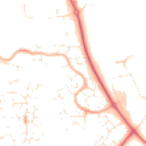 Daytime road noise heatmap for SN5 5QU