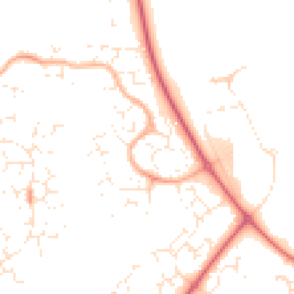 Daytime road noise heatmap for SN5 5WZ