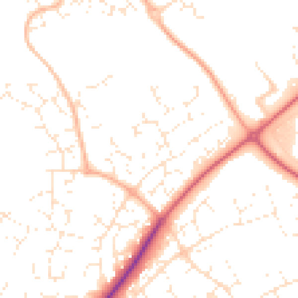 Daytime road noise heatmap for SN5 6AA