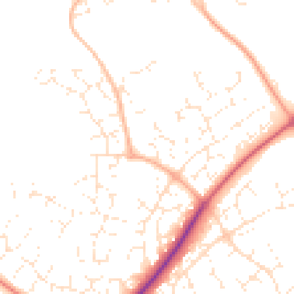 Daytime road noise heatmap for SN5 6AD