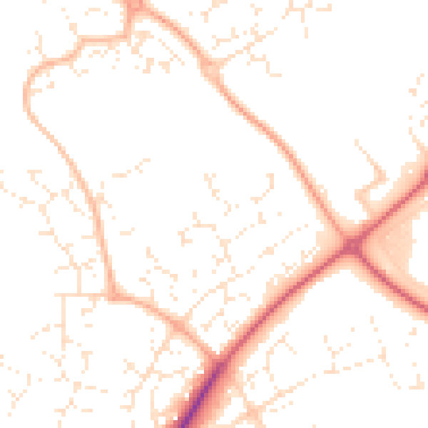 Daytime road noise heatmap for SN5 6AF