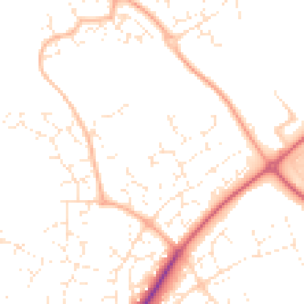 Daytime road noise heatmap for SN5 6AL