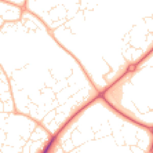 Daytime road noise heatmap for SN5 6AS