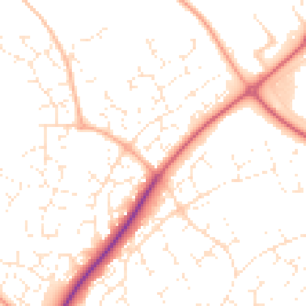 Daytime road noise heatmap for SN5 6BD