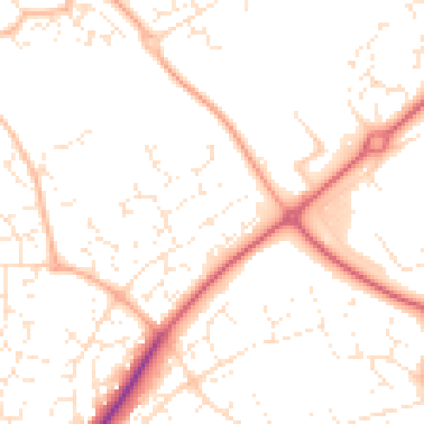 Daytime road noise heatmap for SN5 6BE