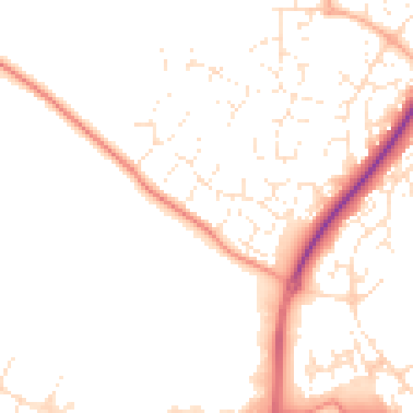 Daytime road noise heatmap for SN5 6BT