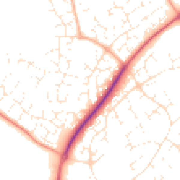 Daytime road noise heatmap for SN5 6EB