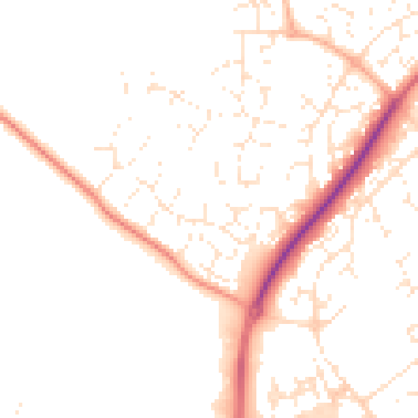 Daytime road noise heatmap for SN5 6ED