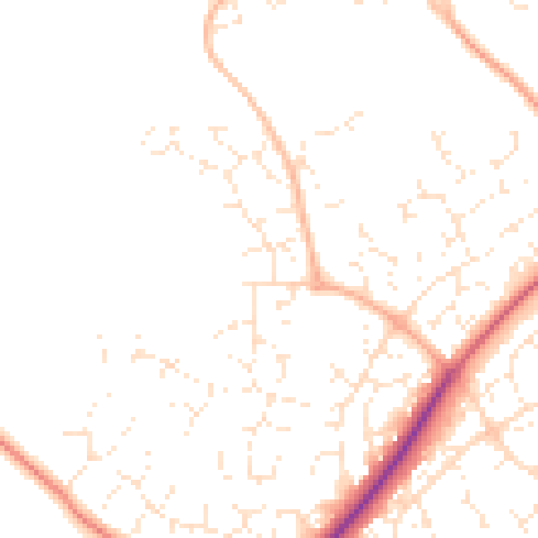 Daytime road noise heatmap for SN5 6ET