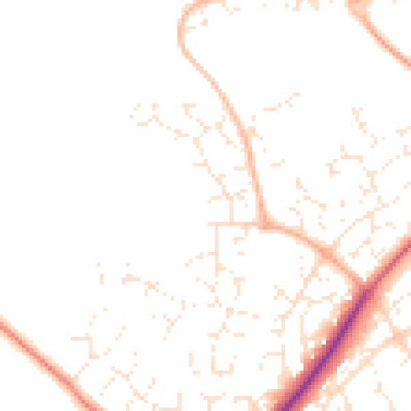 Daytime road noise heatmap for SN5 6EZ