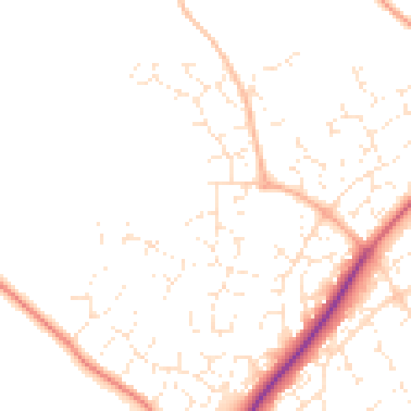 Daytime road noise heatmap for SN5 6HE