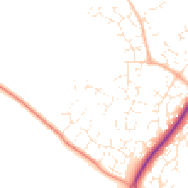 Daytime road noise heatmap for SN5 6HX