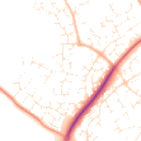 Daytime road noise heatmap for SN5 6JQ