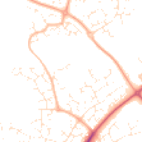Daytime road noise heatmap for SN5 6JX