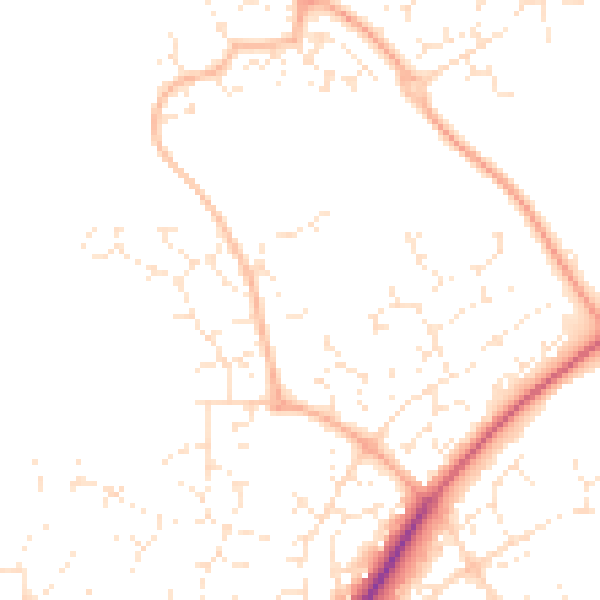 Daytime road noise heatmap for SN5 6JZ