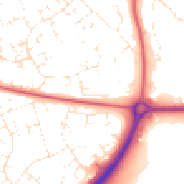 Daytime road noise heatmap for SN5 7AH
