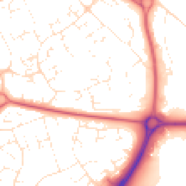 Daytime road noise heatmap for SN5 7AJ