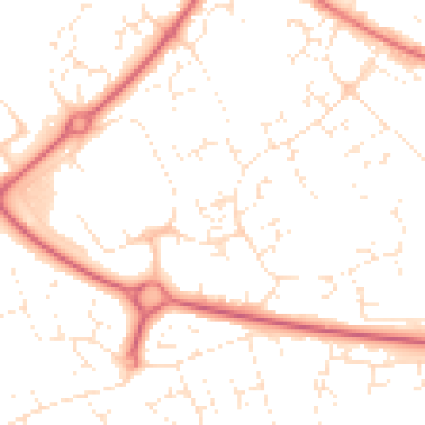Daytime road noise heatmap for SN5 7BJ