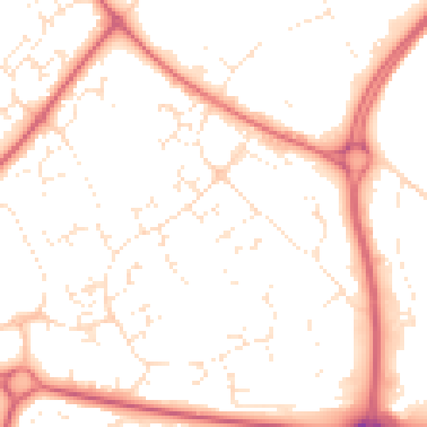 Daytime road noise heatmap for SN5 7DE